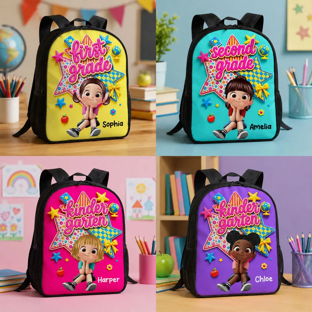 Custom Printed Cute Cartoon Student Backpack for School with Personalized Name 6 Custom Printed Cute Cartoon Student Backpack for School with Personalized Name - Image 6