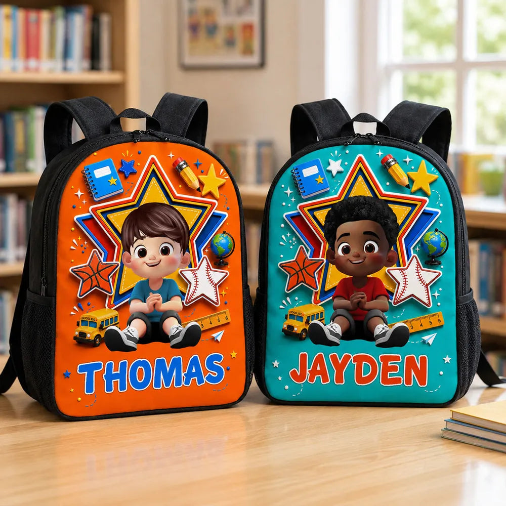 Custom Printed Classroom Style Backpack for Students with Personalized Name 2 Custom Printed Classroom Style Backpack for Students with Personalized Name - Image 2