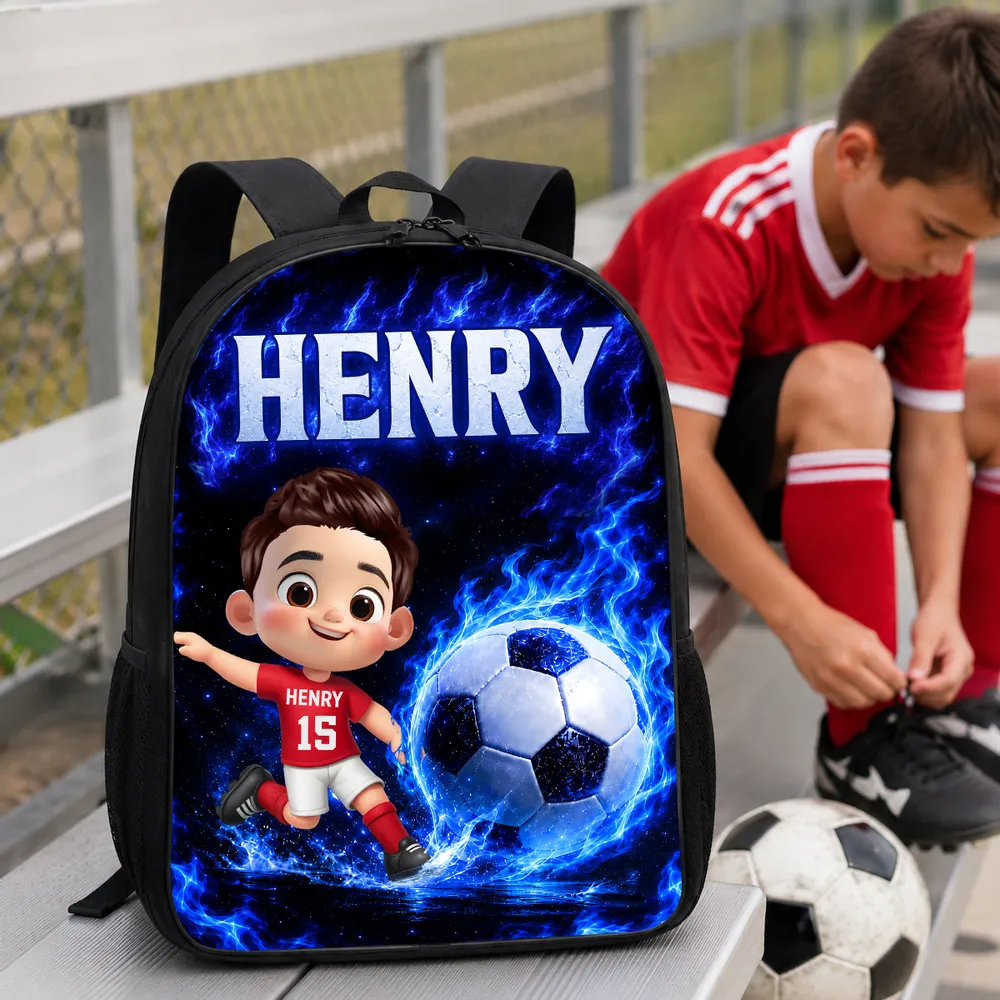 Unique Custom Printed Blue Neon Fire Soccer BaCustom School Backpack Printed Blue Fire Soccer Design for Students with Personalized Nameckpack for Students and Athletes with Personalized Name 4 Unique Custom Printed Blue Neon Fire Soccer BaCustom School Backpack Printed Blue Fire Soccer Design for Students with Personalized Nameckpack for Students and Athletes with Personalized Name