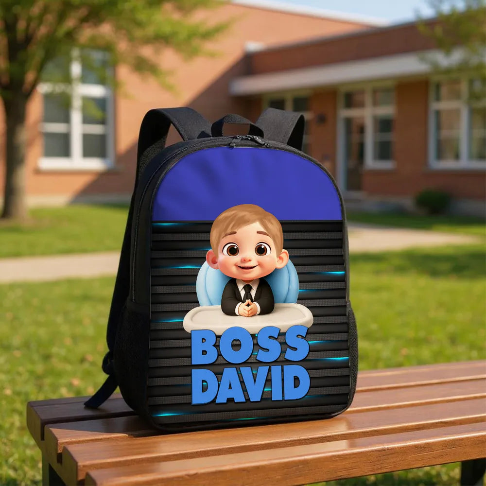 Custom Printed Boss-in-Training Backpack for Students with Personalized Name 3 Custom Printed Boss-in-Training Backpack for Students with Personalized Name - Image 3