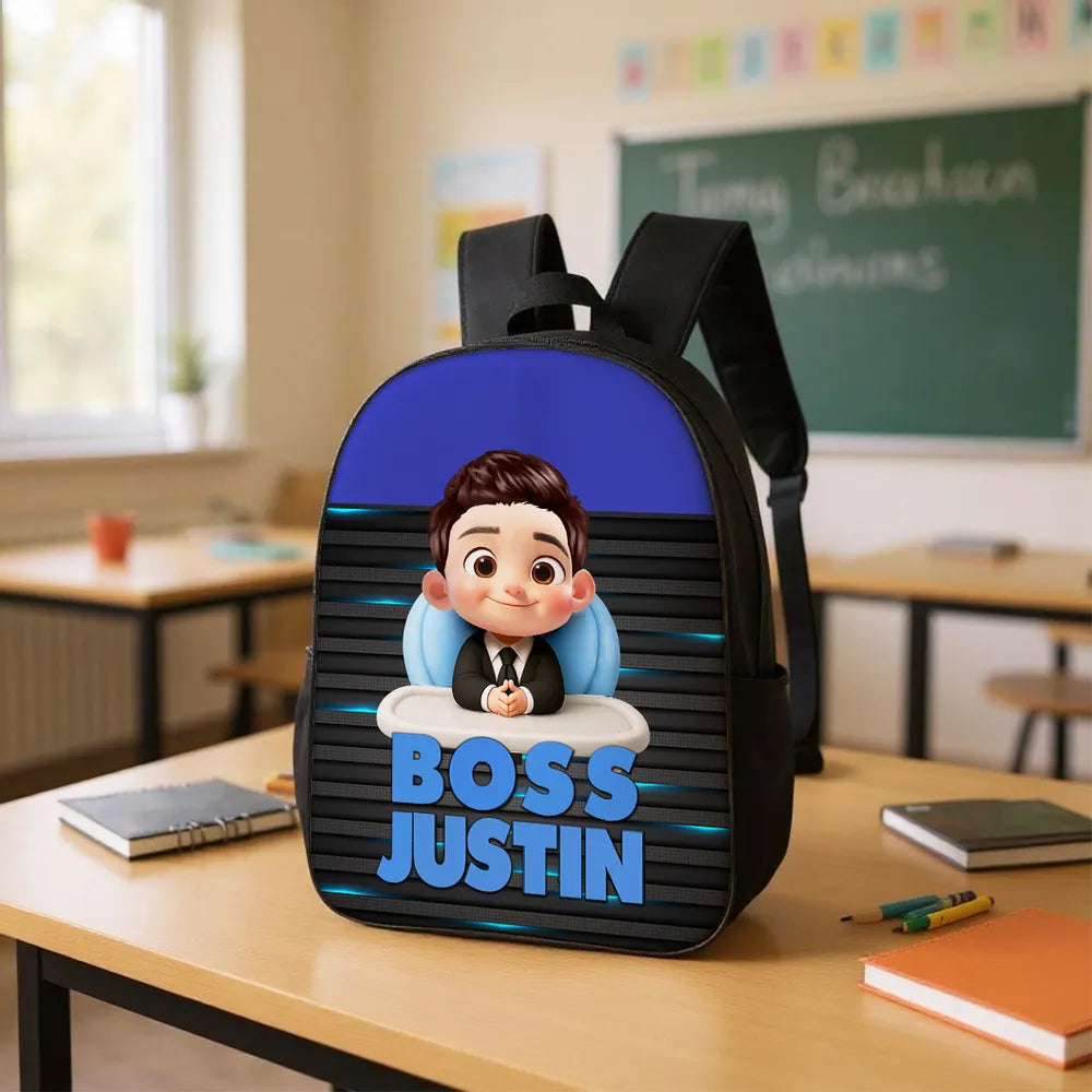 Custom Printed Boss-in-Training Backpack for Students with Personalized Name 2 Custom Printed Boss-in-Training Backpack for Students with Personalized Name - Image 2