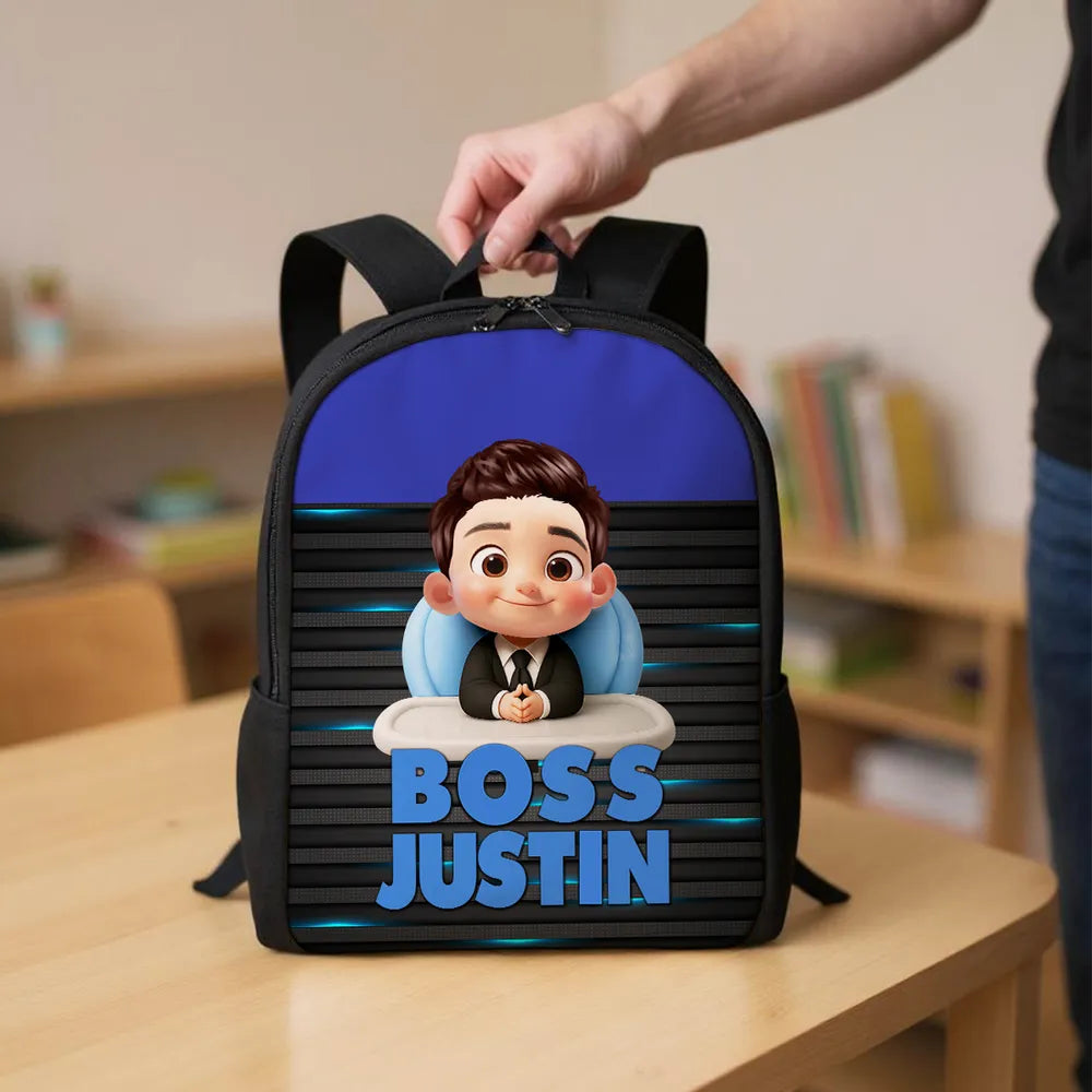 Custom Printed Boss-in-Training Backpack for Students with Personalized Name 4 Custom Printed Boss-in-Training Backpack for Students with Personalized Name - Image 4