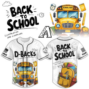 Custom Name And Number Arizona Diamondbacks 2026 Back To School Baseball Jersey for Baseball Fans