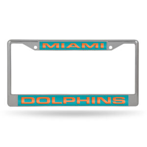 Miami Dolphins Green Background 2026 License Plate Frame Frame for Football Fans