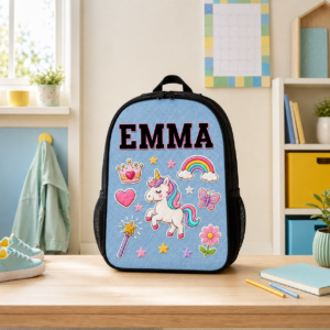 Custom Printed Cute Patches Design Backpack for Students with Personalized Name