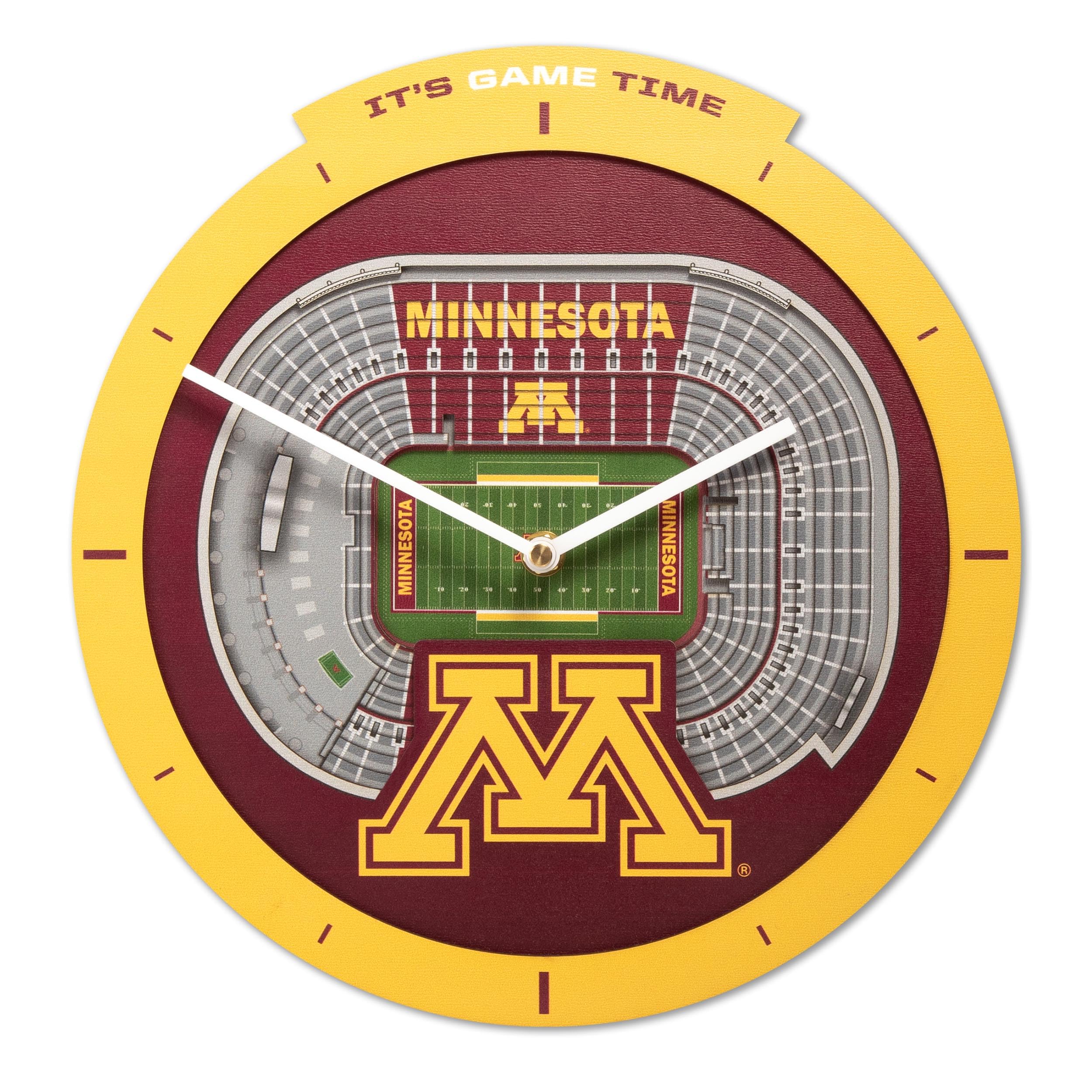Minnesota Golden Gophers Stadium View Clock 1 Minnesota Golden Gophers Stadium View Clock