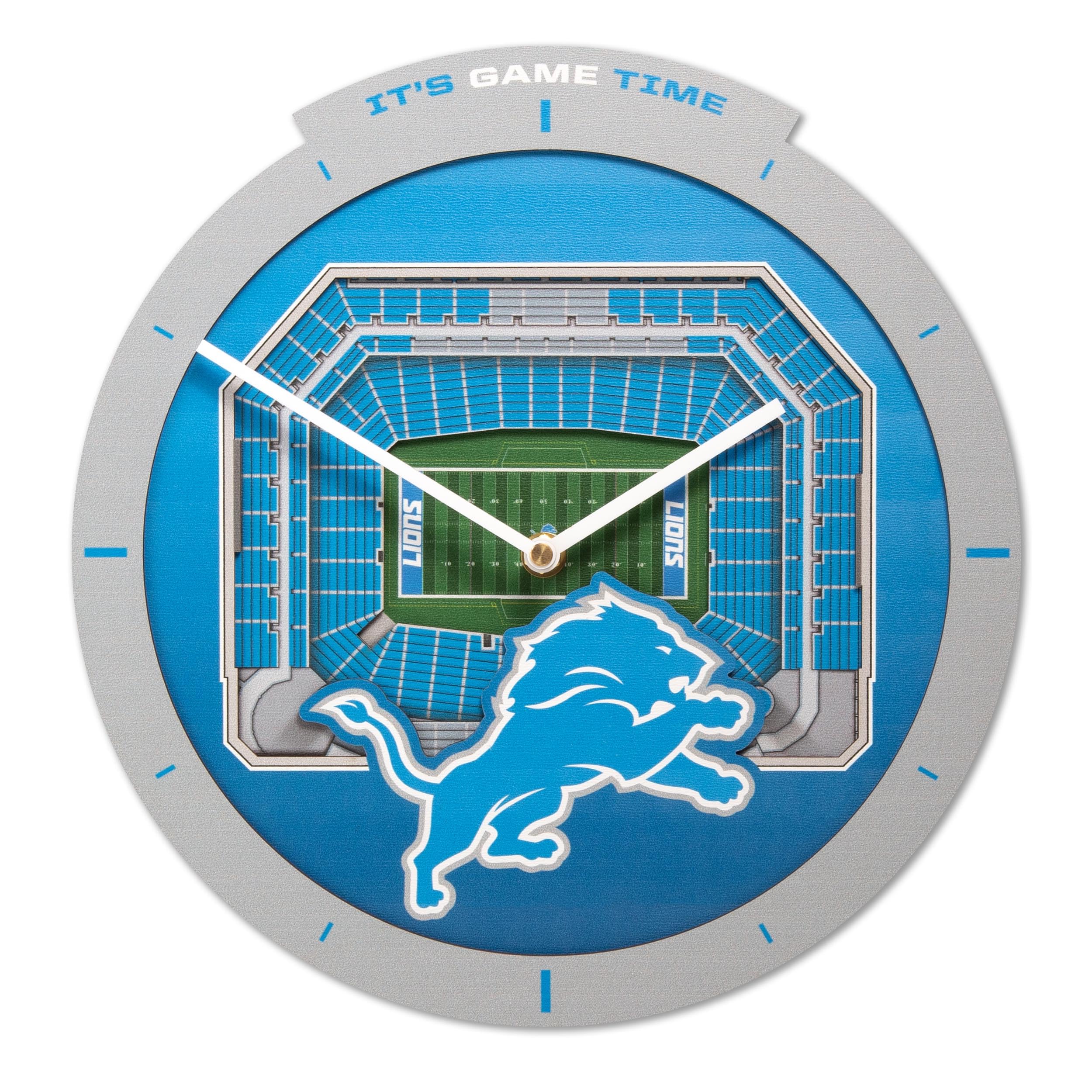 Unique Detroit Lions Stadium View Clock