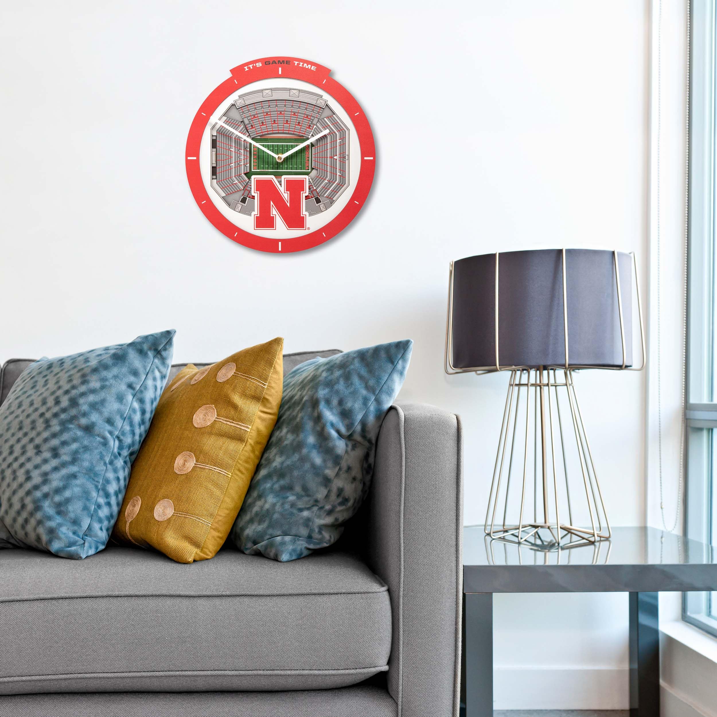 Nebraska Cornhuskers Stadium View Clock 2 Nebraska Cornhuskers Stadium View Clock - Image 2