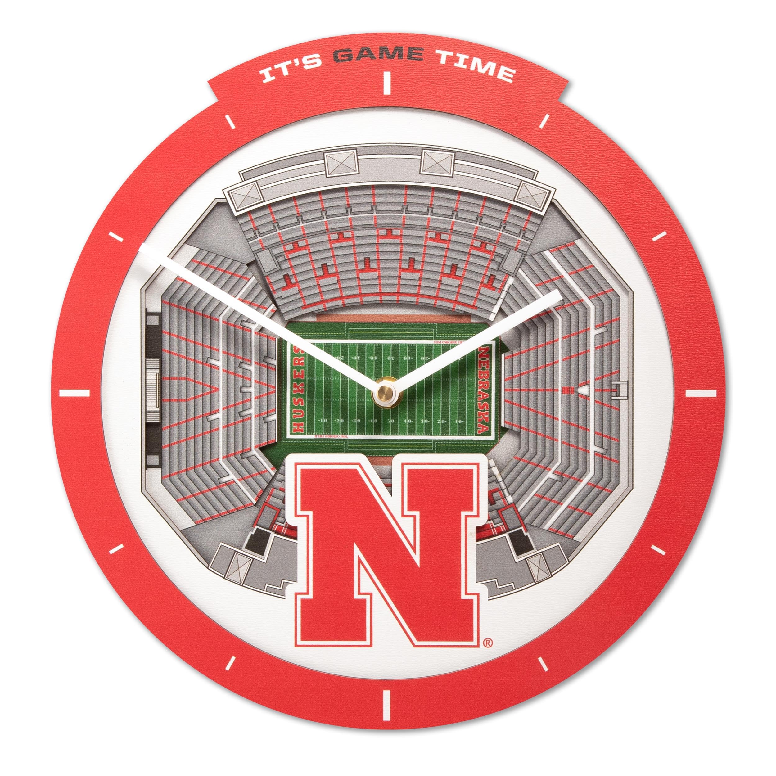 Nebraska Cornhuskers Stadium View Clock 1 Nebraska Cornhuskers Stadium View Clock