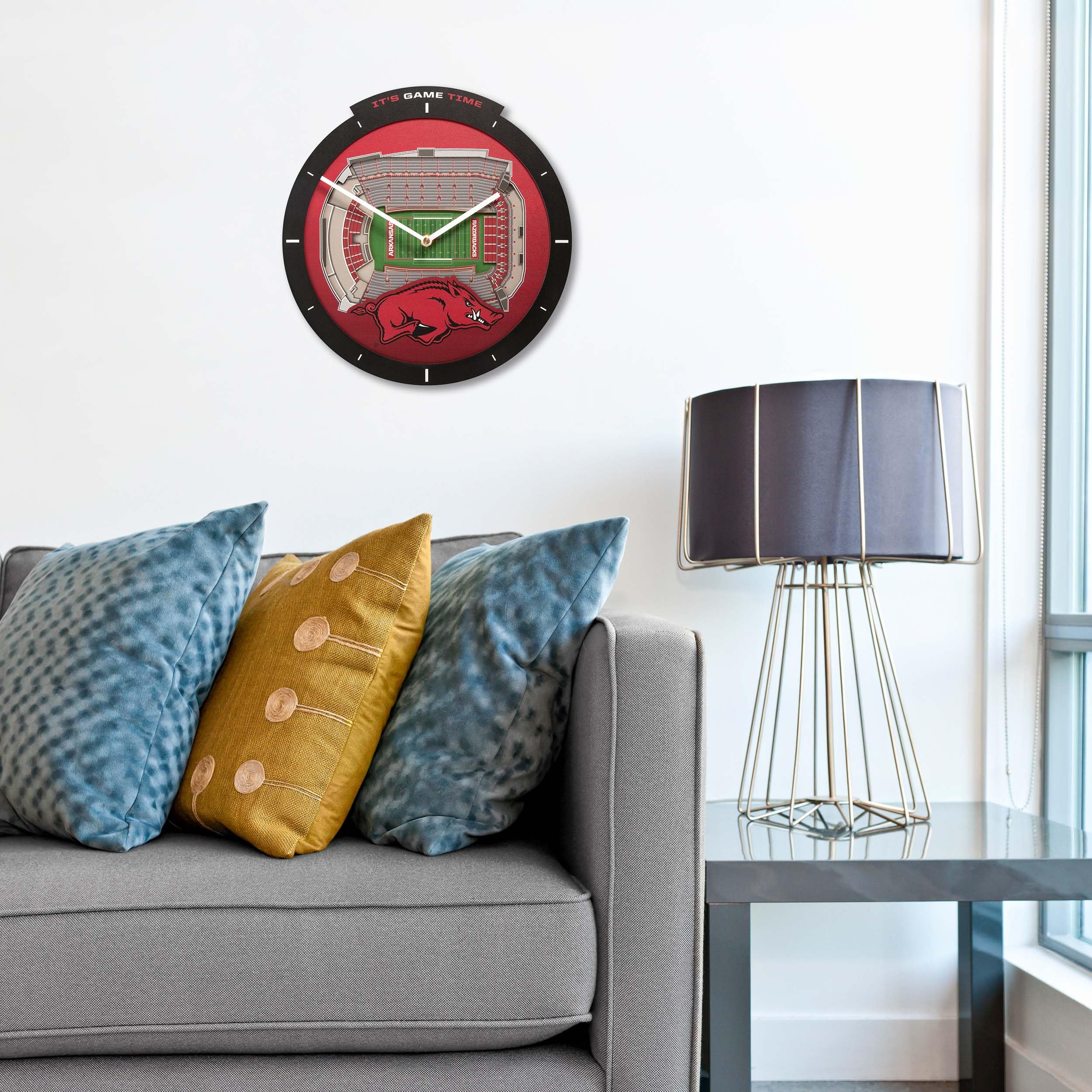 Arkansas Razorbacks Stadium View Clock 2 Arkansas Razorbacks Stadium View Clock - Image 2