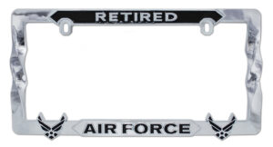Air Force Retired Black 2026 License Plate Frame