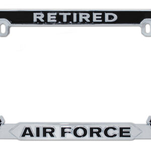 Air Force Retired Black 2026 License Plate Frame