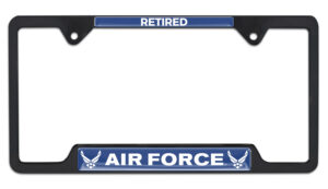 Full-Color Air Force Black Open 2026 License Plate Frame