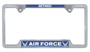 Full-Color Air Force Retired Open 2026 License Plate Frame