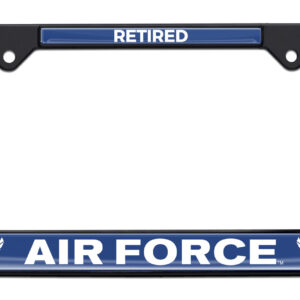 Full-Color Air Force Retired Black 2026 License Plate Frame