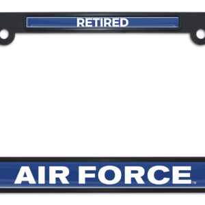 Full-Color Air Force Retired Black 2026 License Plate Frame