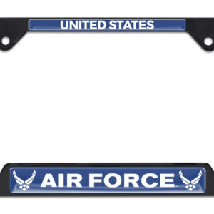 Full-Color US Air Force Black Open 2026 License Plate Frame