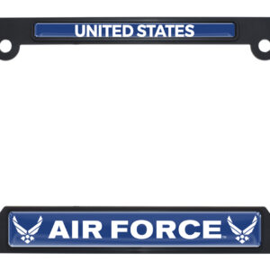 Full-Color US Air Force Black Open 2026 License Plate Frame
