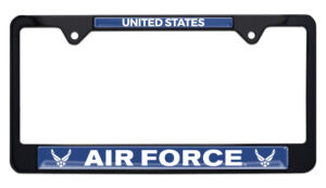 Full-Color US Air Force Black 2026 License Plate Frame