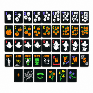 American Mahjong Tile Set Black Halloween Design for Game Nights Double Sided Engraved Acrylic Tiles