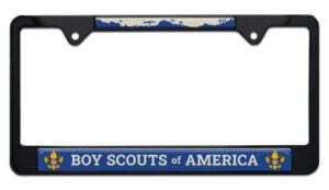 Scouting America Shiny Black Standard Size 2026 License Plate Frame