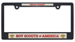 Scouting America (Boy Scouts) Black Proud Parent Standard Size 2026 License Plate Frame