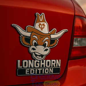 Bevo Texas Longhorns Car Name Badge Emblem