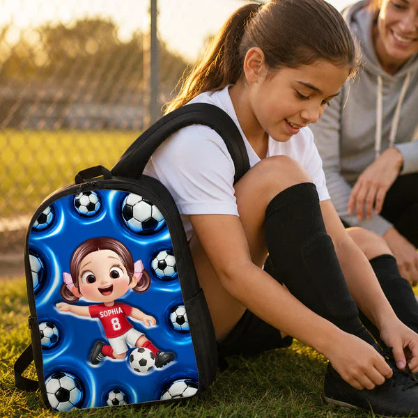 Custom Printed Soccer Player Backpack for Students and Athletes with Personalized Name 7 Custom Printed Soccer Player Backpack for Students and Athletes with Personalized Name - Image 7
