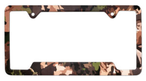 Woodland Camo Open 2026 License Plate Frame