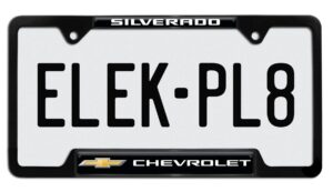 Chevy Silverado Open Black 2026 License Plate Frame