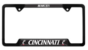University of Cincinnati Bearcats Black Open Corner 2026 License Plate Frame