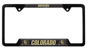 Colorado University Buffaloes Black Open Corner 2026 License Plate Frame