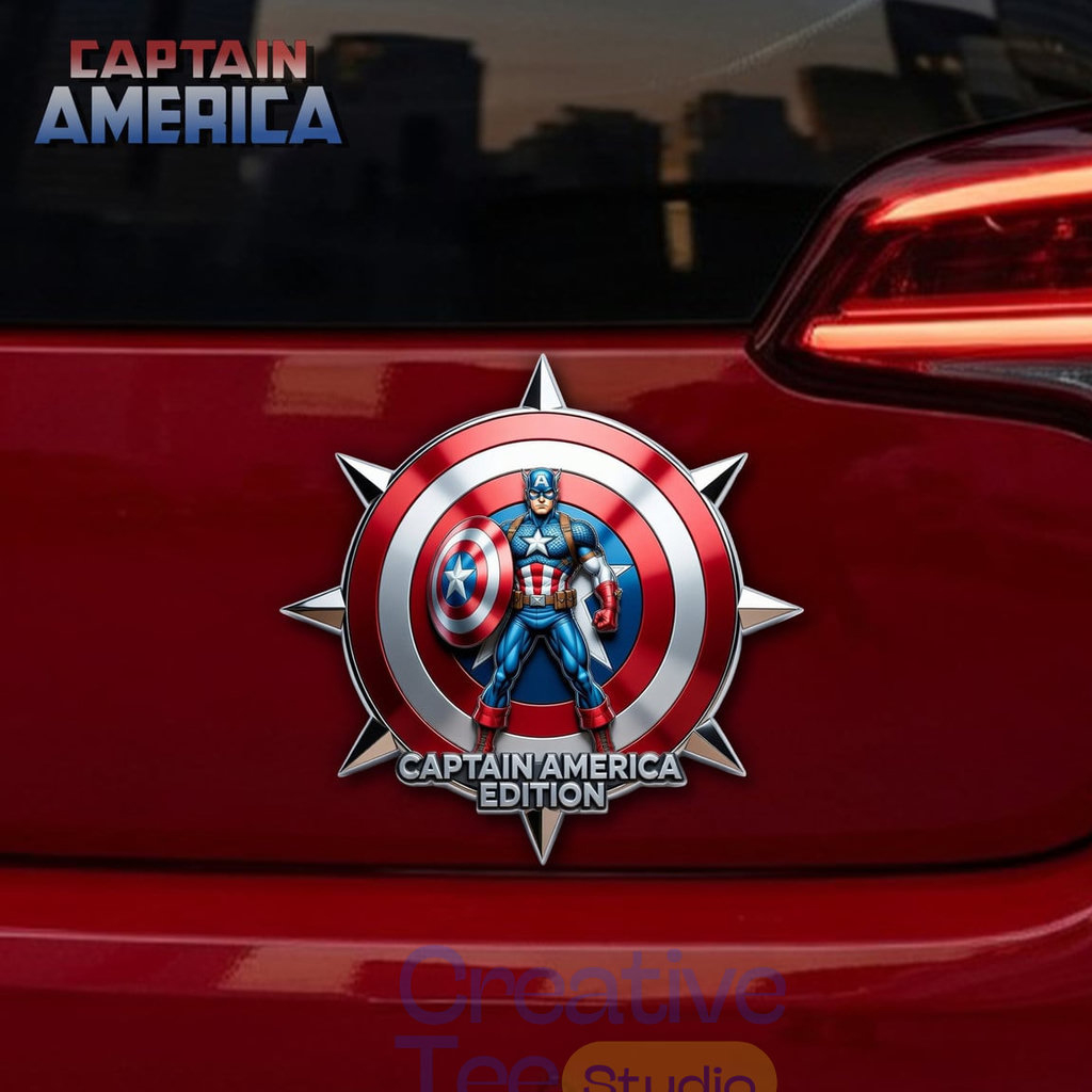 Unique Captain America Car Name Badge Emblem Version 1 2 Captain America Car Name Badge Emblem Version 1