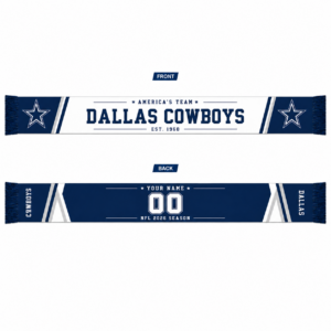 Custom Name And Number Dallas Cowboys 2026 Season Scarf Version 1