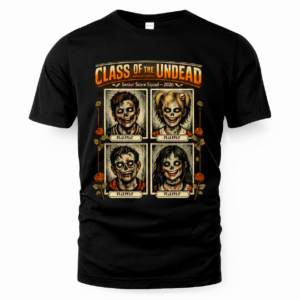 Custom Photo and Name Zombie Yearbook Halloween T-Shirt &ndash; Class of the Undead 2026