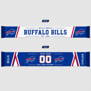 Custom Name And Number Buffalo Bills 2026 Season Scarf Version 1