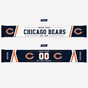 Custom Name And Number Chicago Bears 2026 Season Scarf Version 1