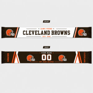 Custom Name And Number Cleveland Browns 2026 Season Scarf Version 1