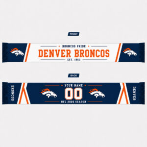 Custom Name And Number Denver Broncos 2026 Season Scarf Version 1