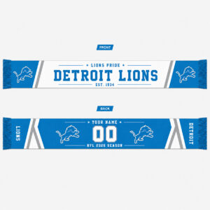 Custom Name And Number Detroit Lions 2026 Season Scarf Version 1