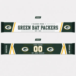 Custom Name And Number Green Bay Packers 2026 Season Scarf Version 1