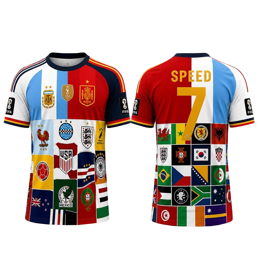 Custom Name And Number IShowSpeed All Countries World Cup 2026 Mashup Graphic Shirt for Soccer Fans 1 Custom Name And Number IShowSpeed All Countries World Cup 2026 Mashup Graphic Shirt for Soccer Fans