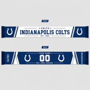 Custom Name And Number Indianapolis Colts 2026 Season Scarf Version 1