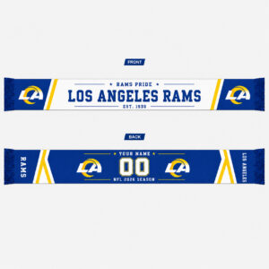 Custom Name And Number Los Angeles Rams 2026 Season Scarf Version 1