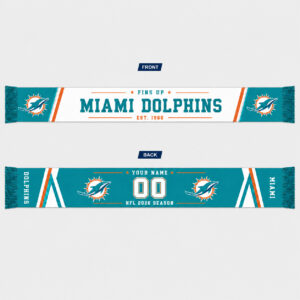 Custom Name And Number Miami Dolphins 2026 Season Scarf Version 1