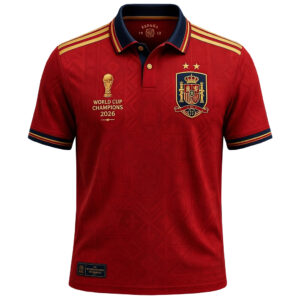 Custom Name And Number Spain World Cup 2026 Champions Polo Shirt for Soccer Fans