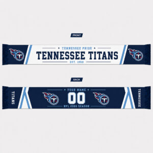 Custom Name And Number Tennessee Titans 2026 Season Scarf Version 1