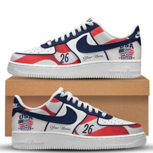 Custom Name And Number USA Team Global Soccer Event 2026 Air Force 1 Shoes Sneakers