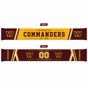 Custom Name And Number Washington Commanders 2026 Season Scarf Version 1