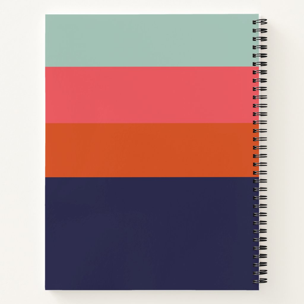 Custom Name Bold Navy Blue and Red Stripes Notebook 2 Custom Name Bold Navy Blue and Red Stripes Notebook